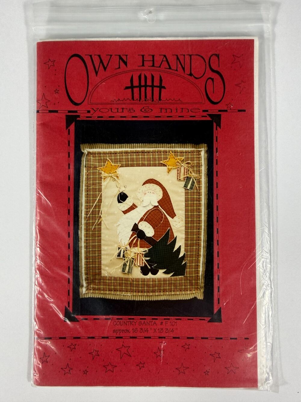 Vintage Own Hands Yours & Mine "Country Santa" Applique Wall Hanging Pattern F10